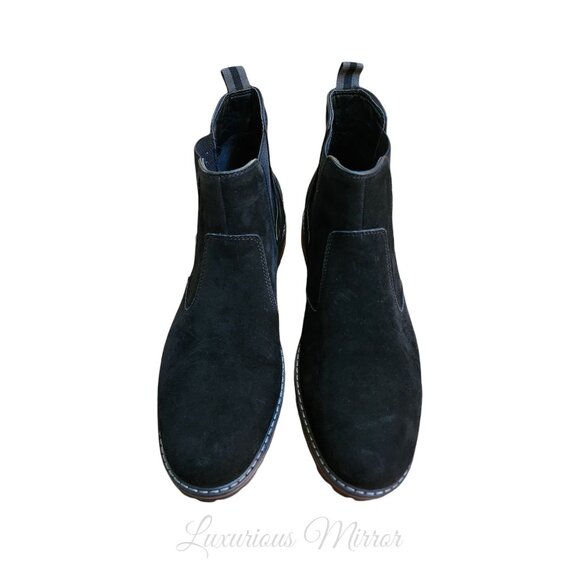 J75 By Jump Chelsea Ankle Boots Black Faux Suede Pull On Jake Size 12 Men's NEW - Picture 3 of 7